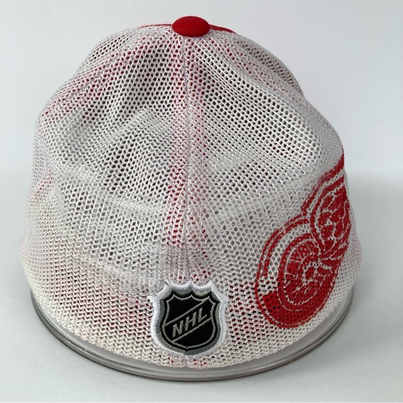 Reebok Men’s Detroit Red Wings Red White Mesh Cap Embroidered Logo NHL Authentic - Picture 5 of 10